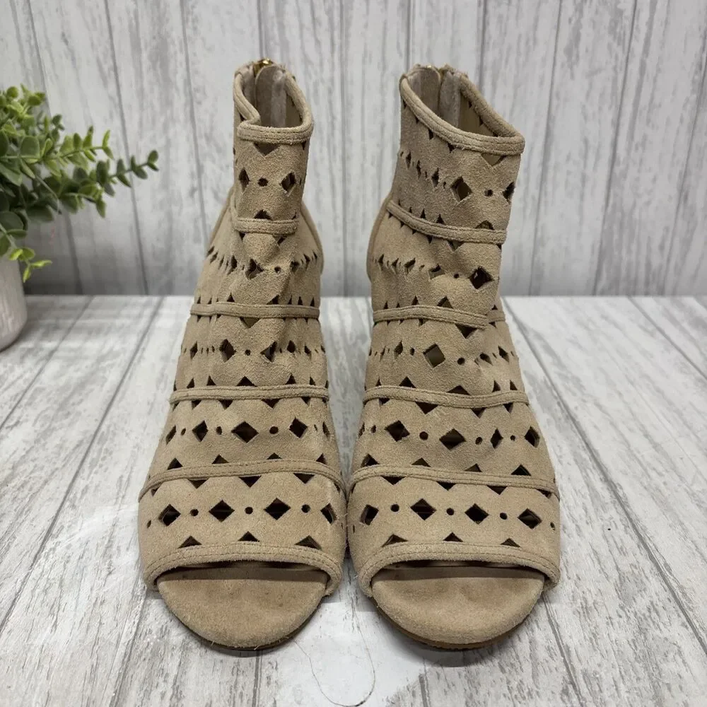Womens Size 8 Michael Kors Suede Wedge Booties EUC
